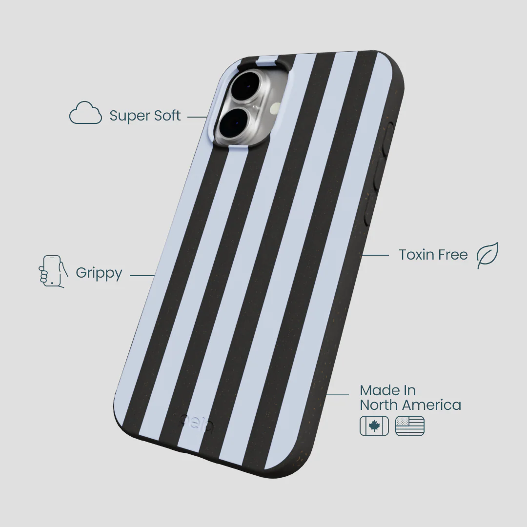 Black Ice Blue Stripes iPhone 16 Plus Case - Image 4