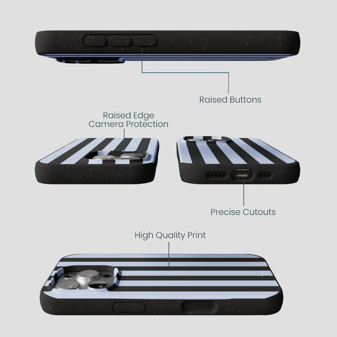 Black Ice Blue Stripes iPhone 16 Pro Case - Image 3
