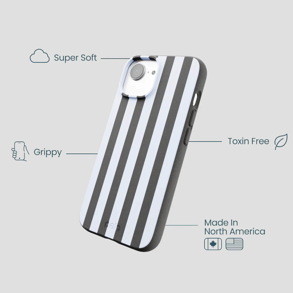 Black Ice Blue Stripes iPhone 16e/17e Case - Image 4