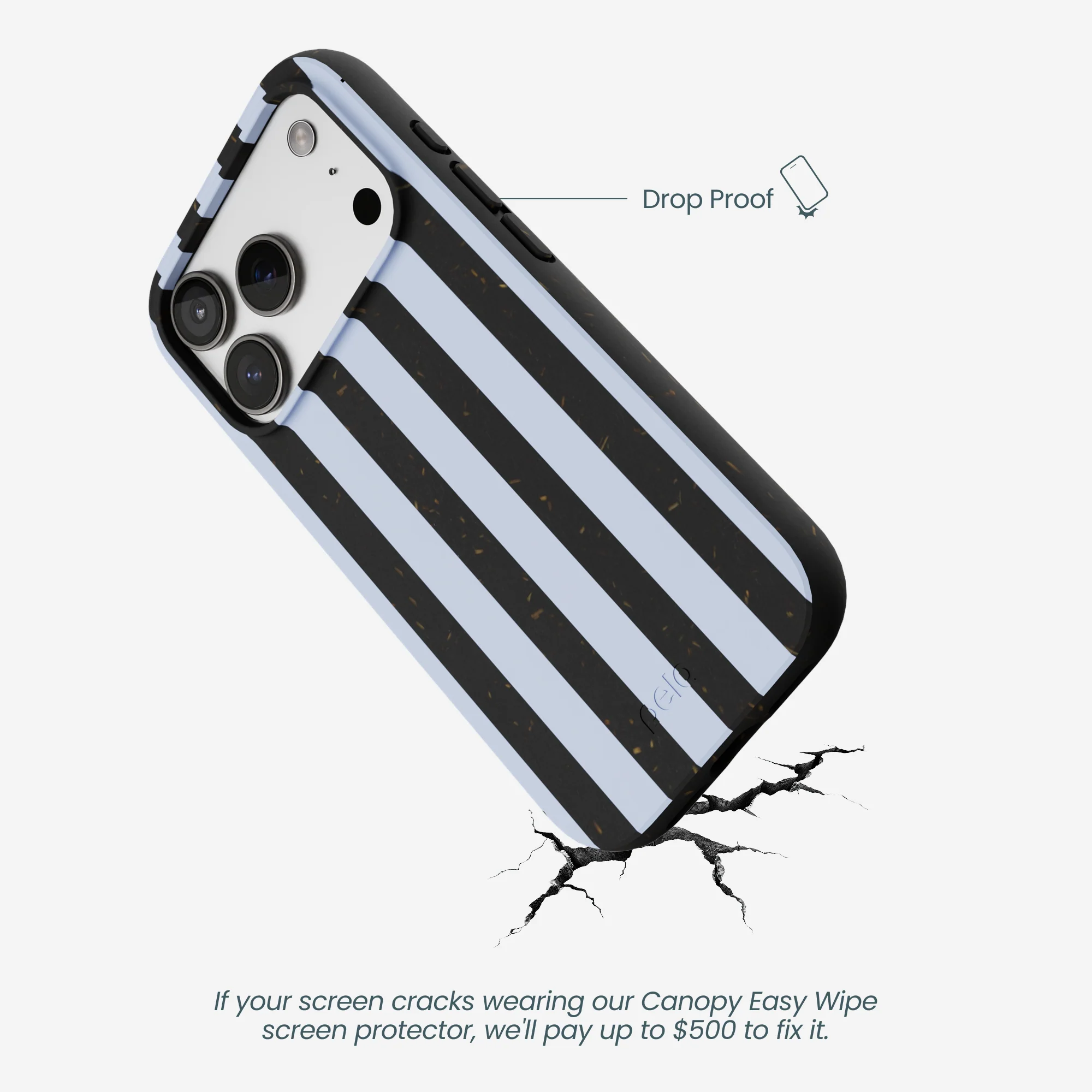 Black Ice Blue Stripes iPhone 17 Pro Case - Image 5