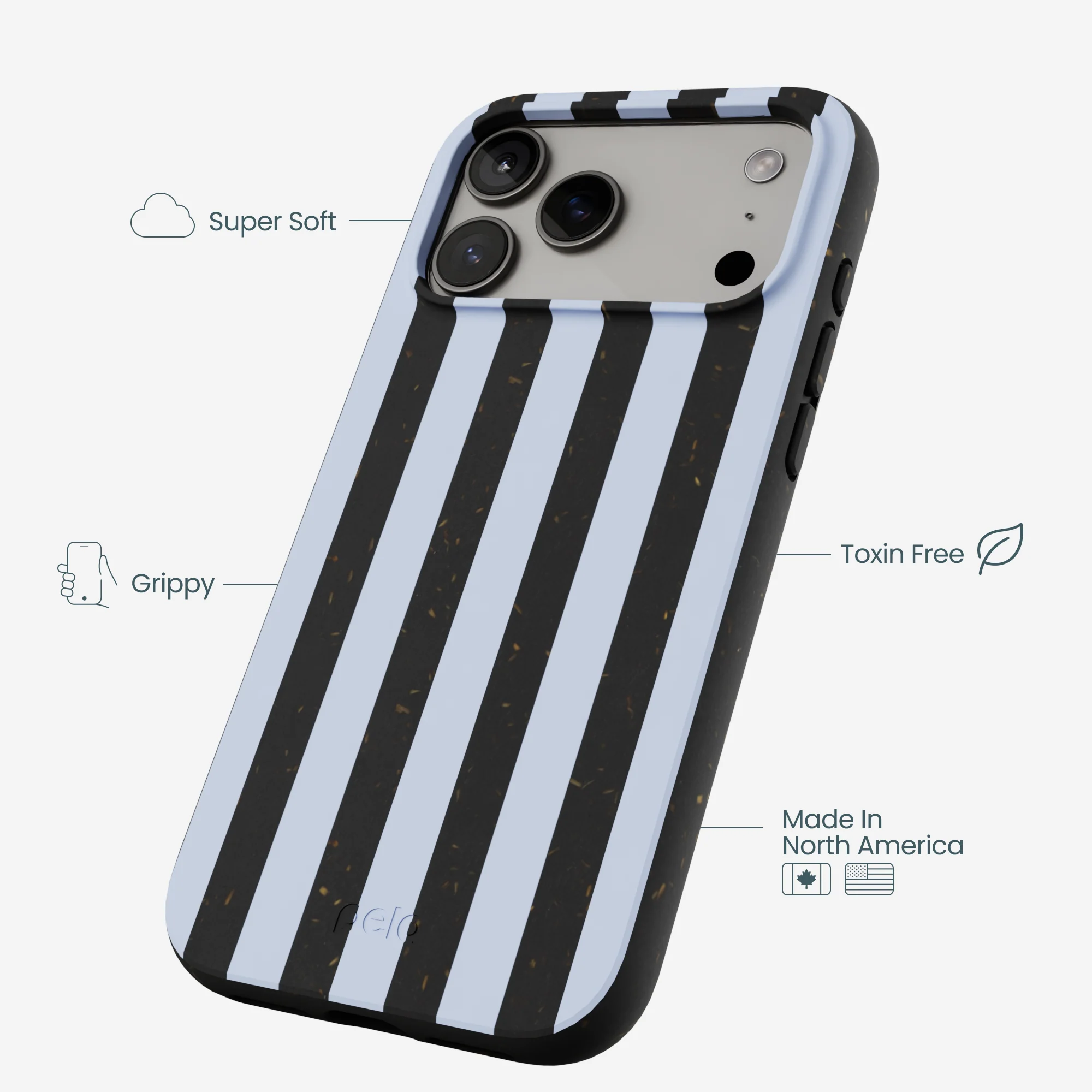 Black Ice Blue Stripes iPhone 17 Pro Max Case - Image 4