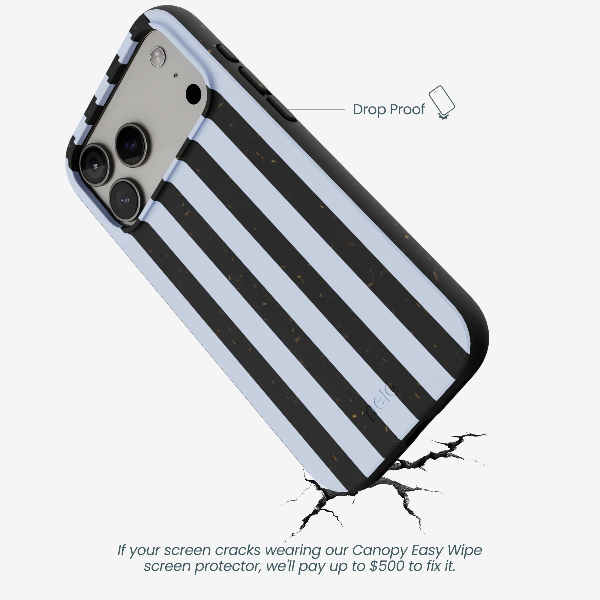 Black Ice Blue Stripes iPhone 17 Pro Max Case - Image 5