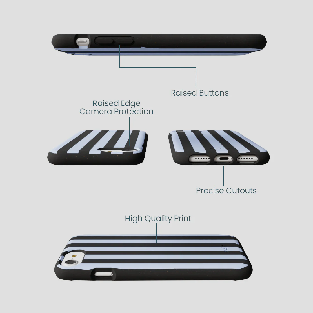 Black Ice Blue Stripes iPhone 6/6s/7/8/SE Case - Image 3
