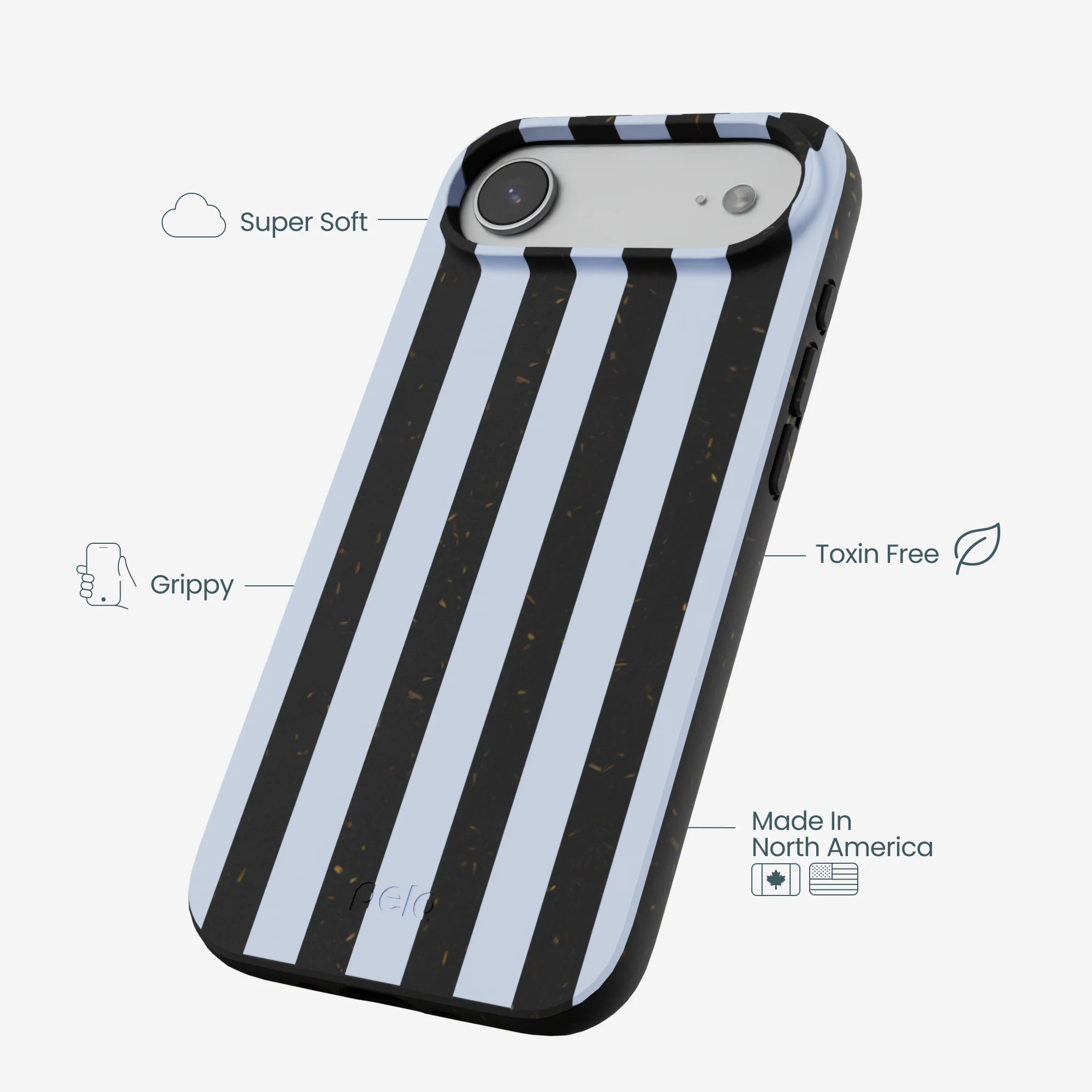 Black Ice Blue Stripes iPhone Air Case - Image 4