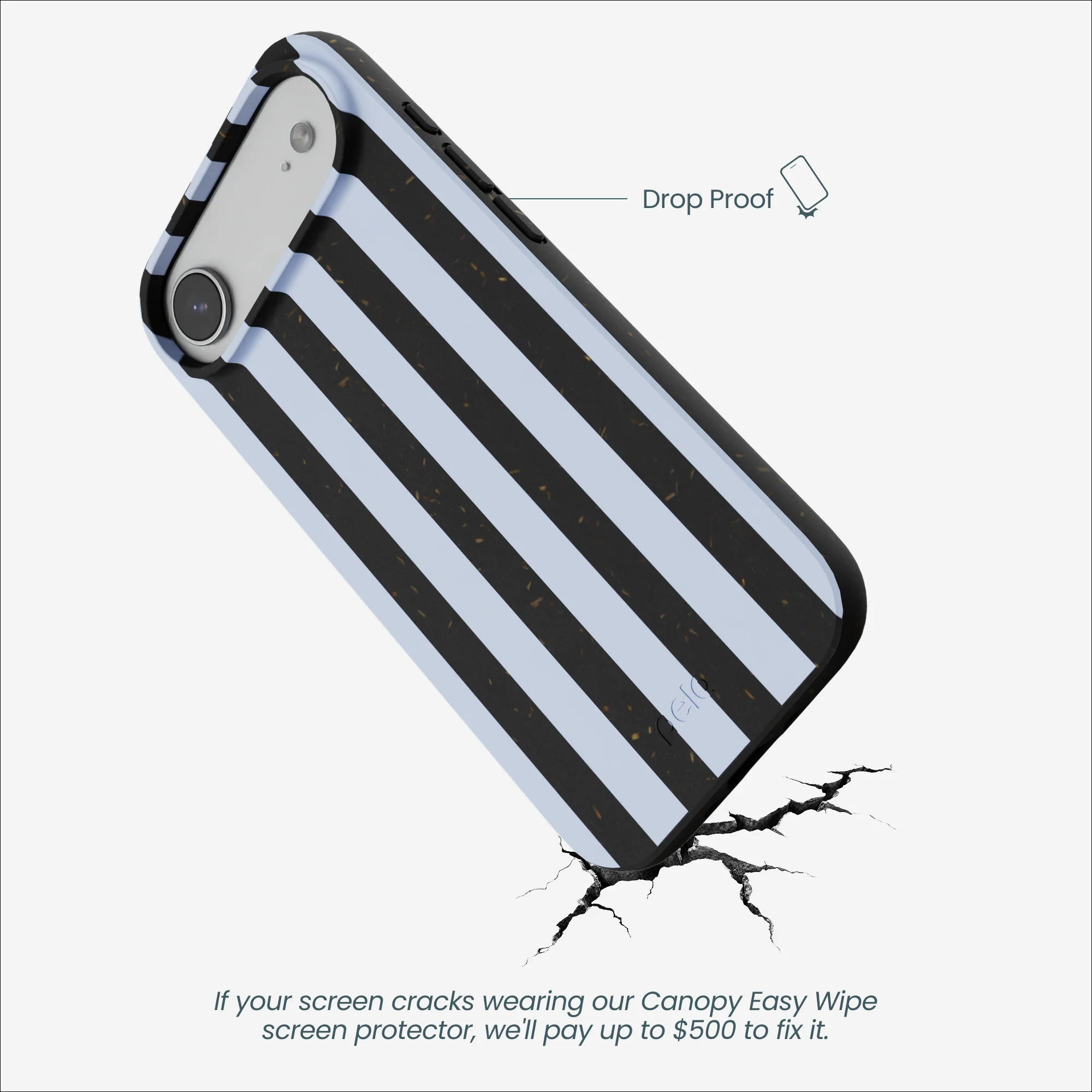 Black Ice Blue Stripes iPhone Air Case - Image 5