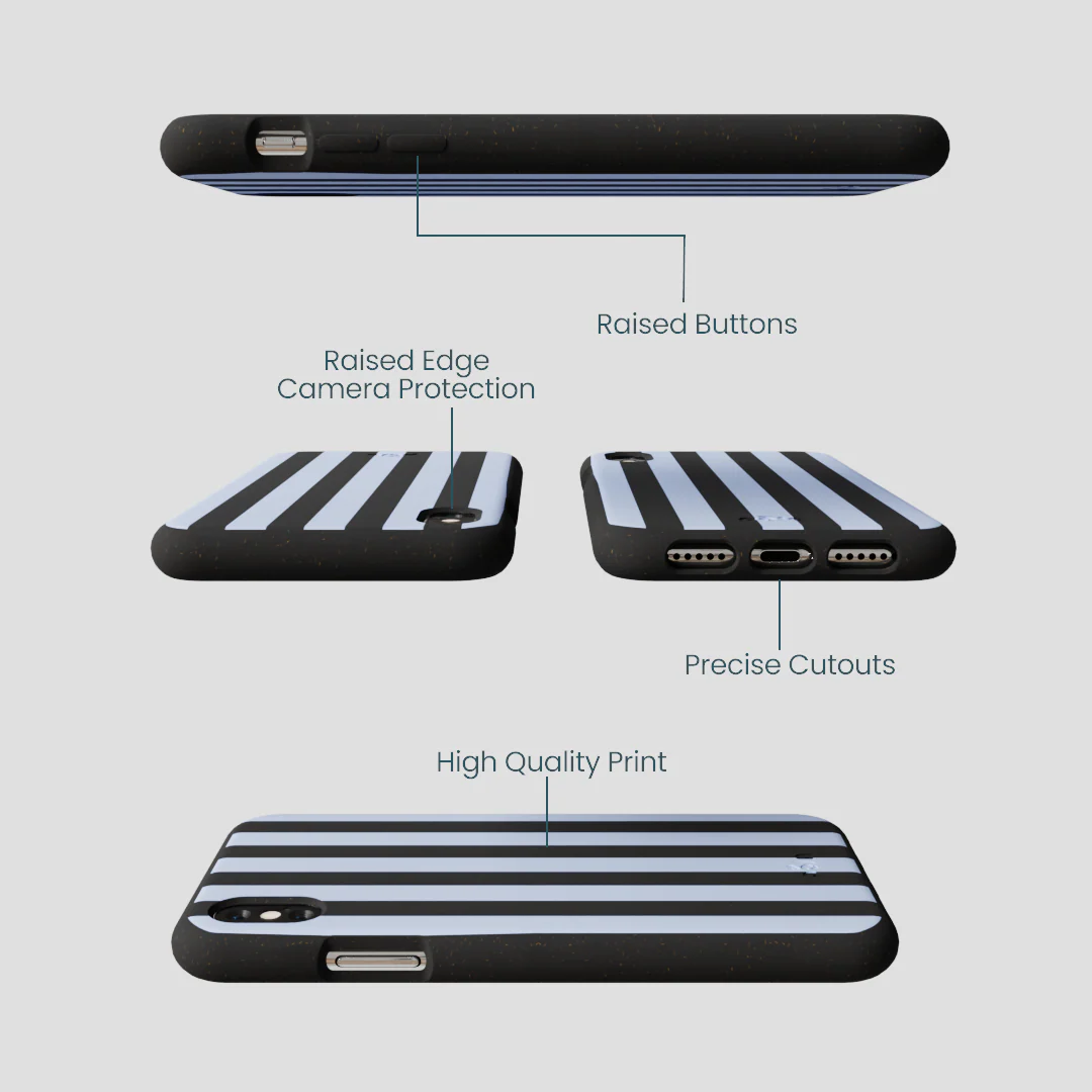 Black Ice Blue Stripes iPhone XR Case - Image 3