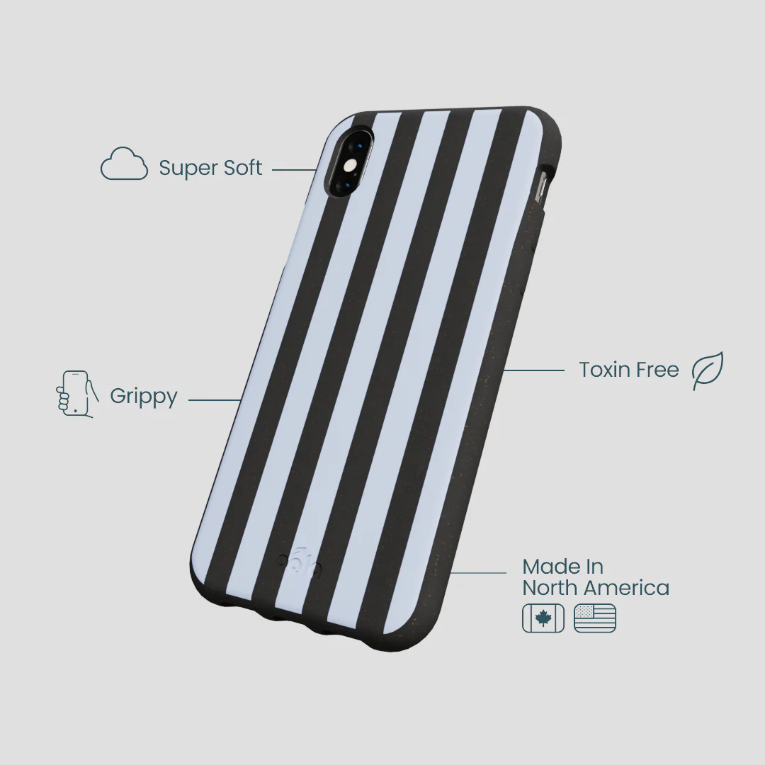 Black Ice Blue Stripes iPhone XR Case - Image 4