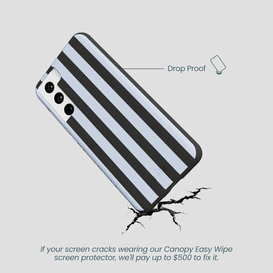 Black Ice Blue Stripes Samsung Galaxy S21 Case - Image 4