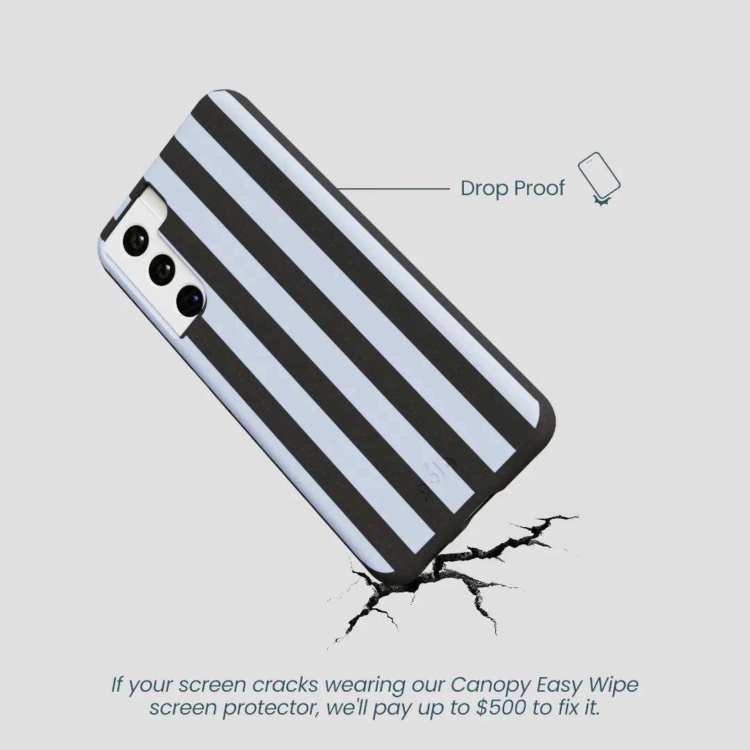 Black Ice Blue Stripes Samsung Galaxy S22 Case - Image 4