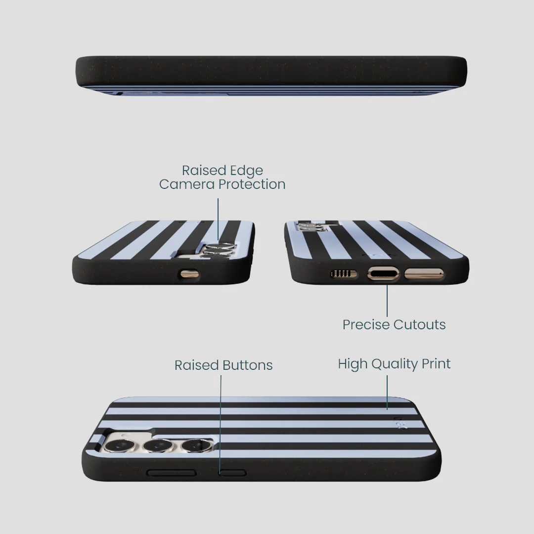 Black Ice Blue Stripes Samsung Galaxy S23 Case - Image 2