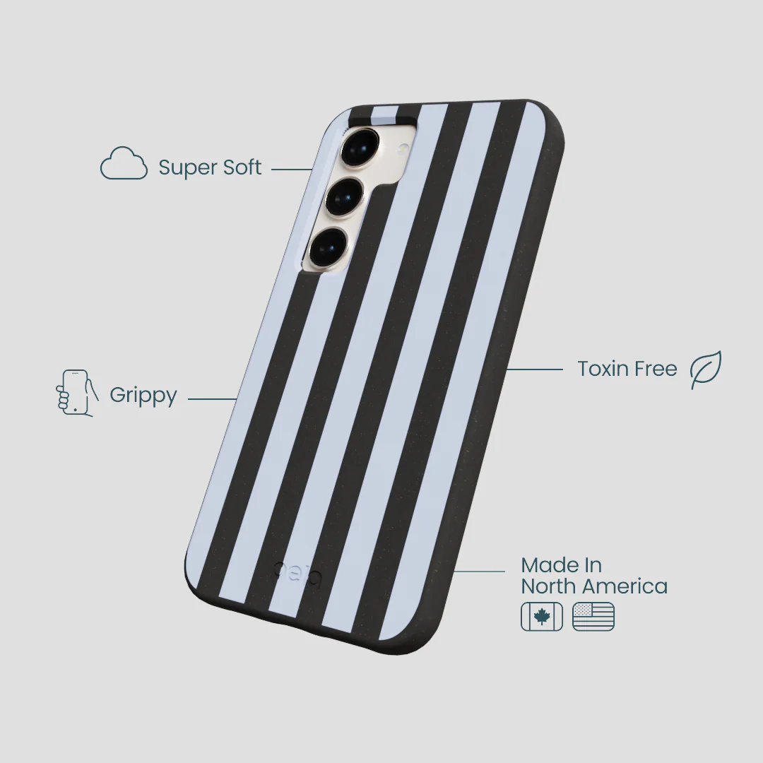 Black Ice Blue Stripes Samsung Galaxy S23 Case - Image 3