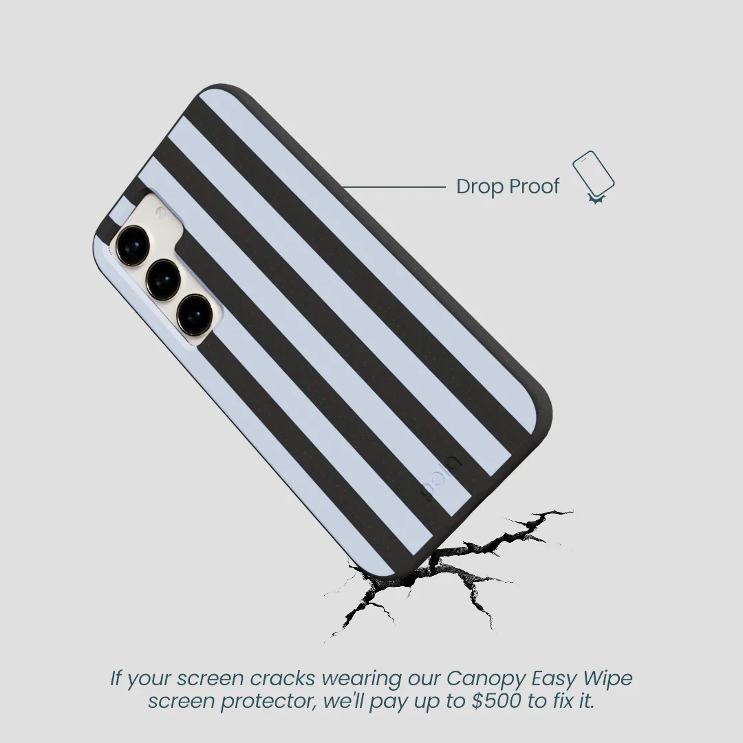 Black Ice Blue Stripes Samsung Galaxy S23 Case - Image 4