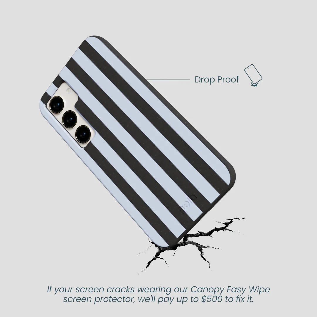 Black Ice Blue Stripes Samsung Galaxy S24 Case - Image 4