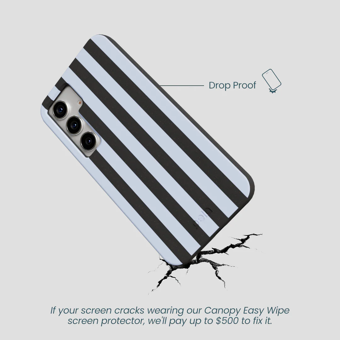 Black Ice Blue Stripes Samsung Galaxy S25 Case - Image 4