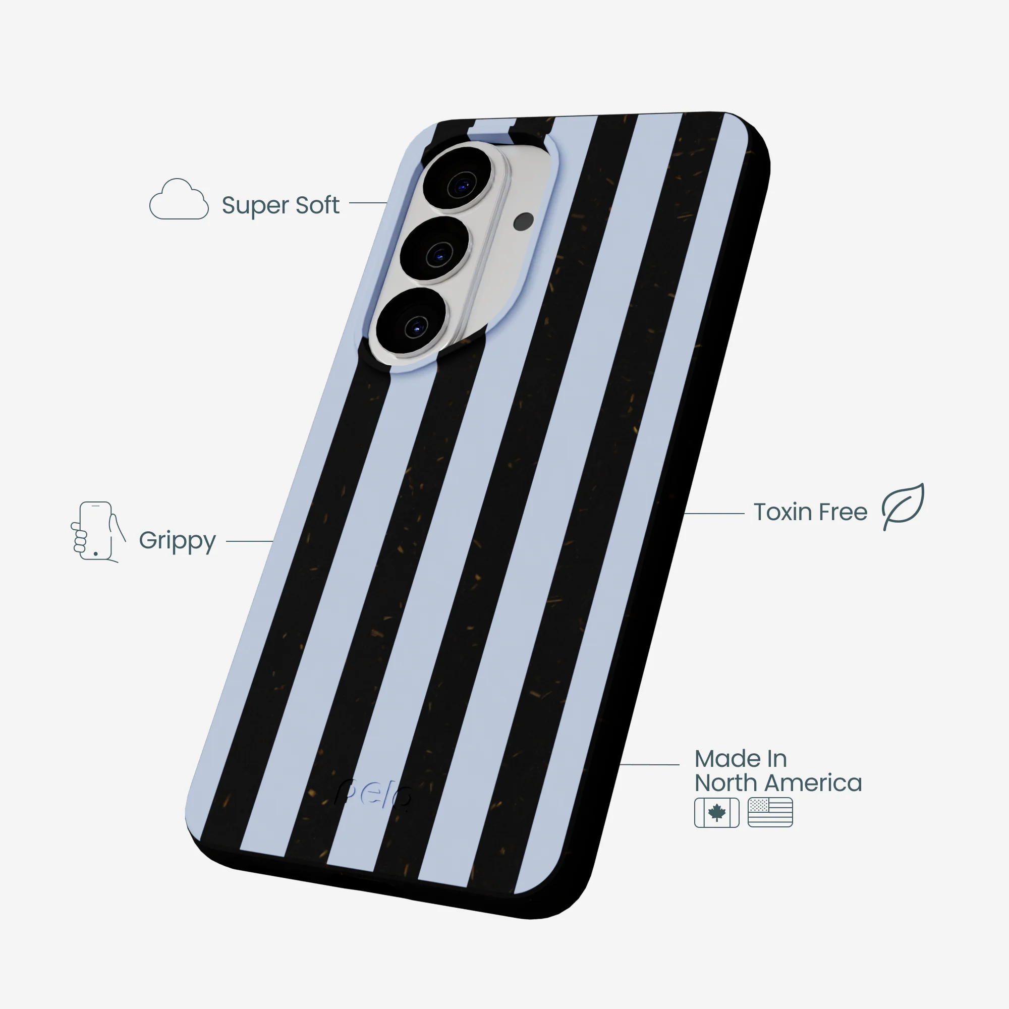 Black Ice Blue Stripes Samsung Galaxy S26 Case - Image 3