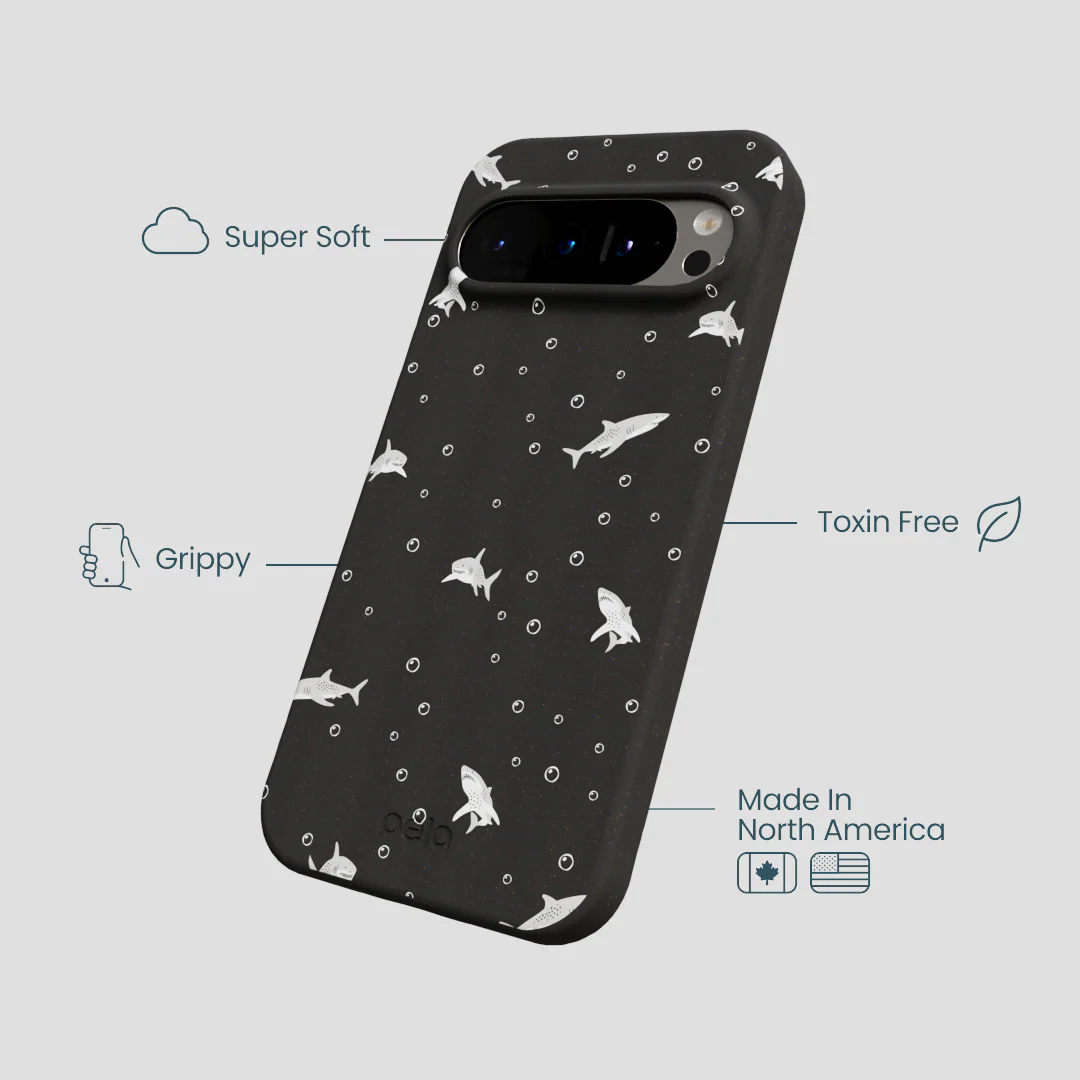 Black Lil Sharks Google Pixel 9/9 Pro Case - Image 3
