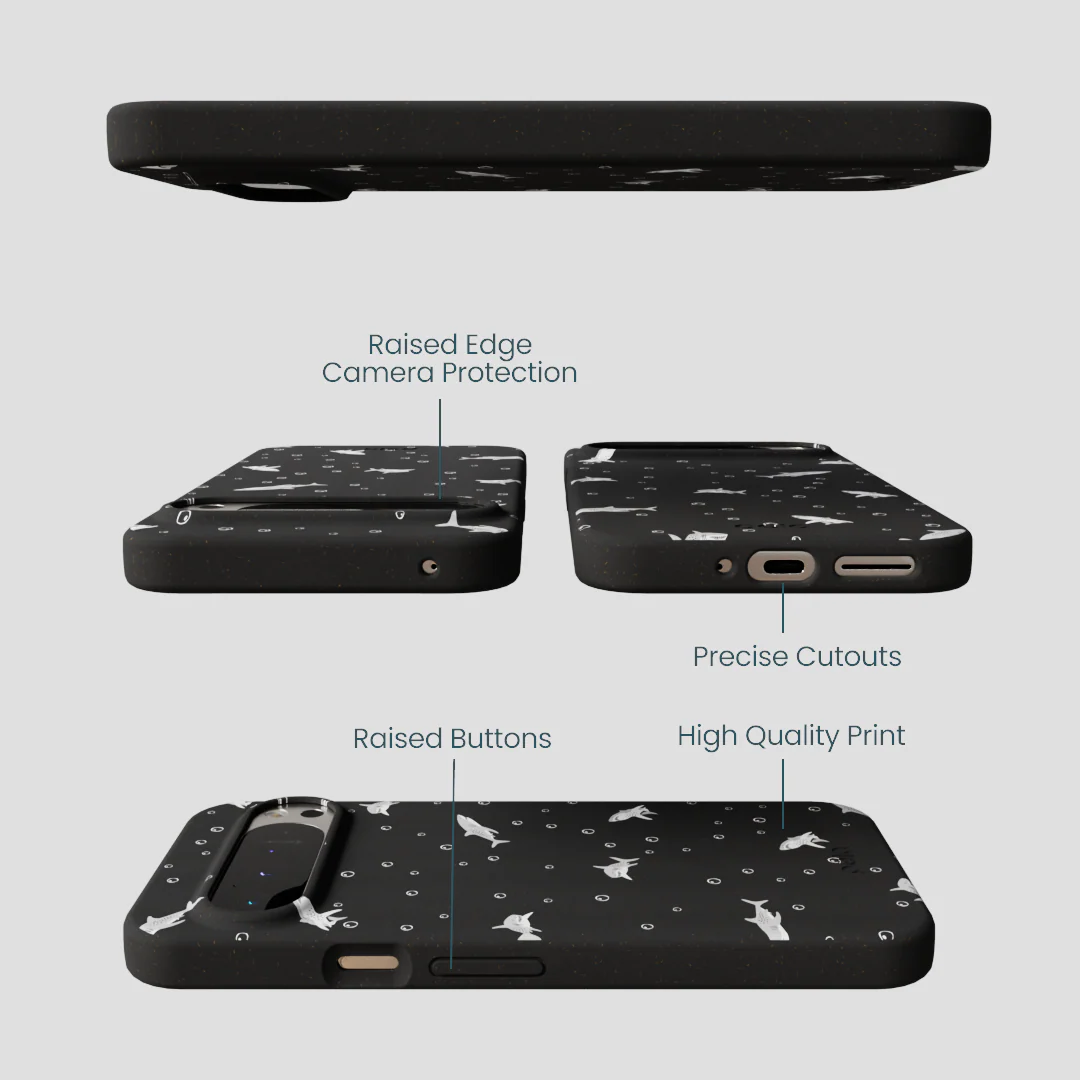 Black Lil Sharks Google Pixel 9 Pro XL Case - Image 2
