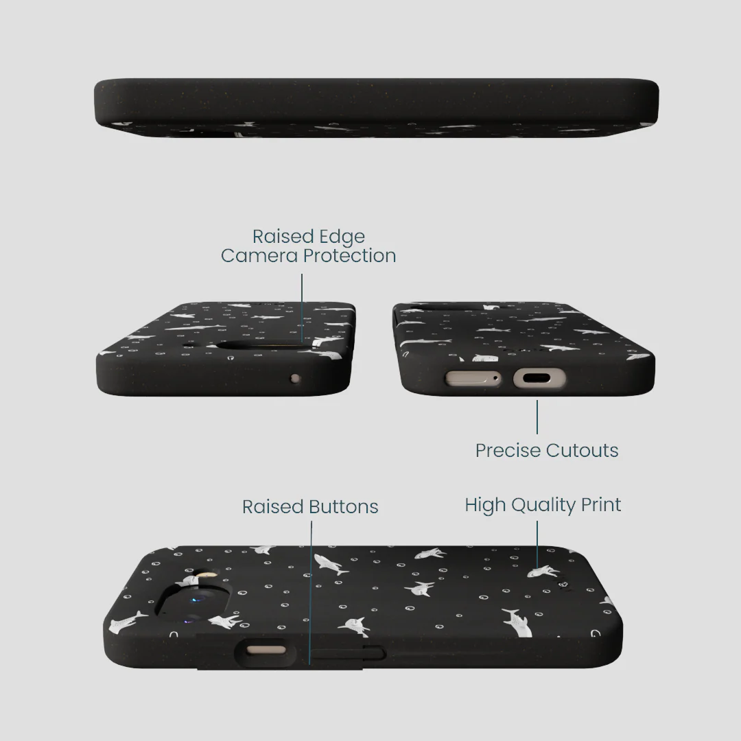 Black Lil Sharks Google Pixel 9a Case - Image 2