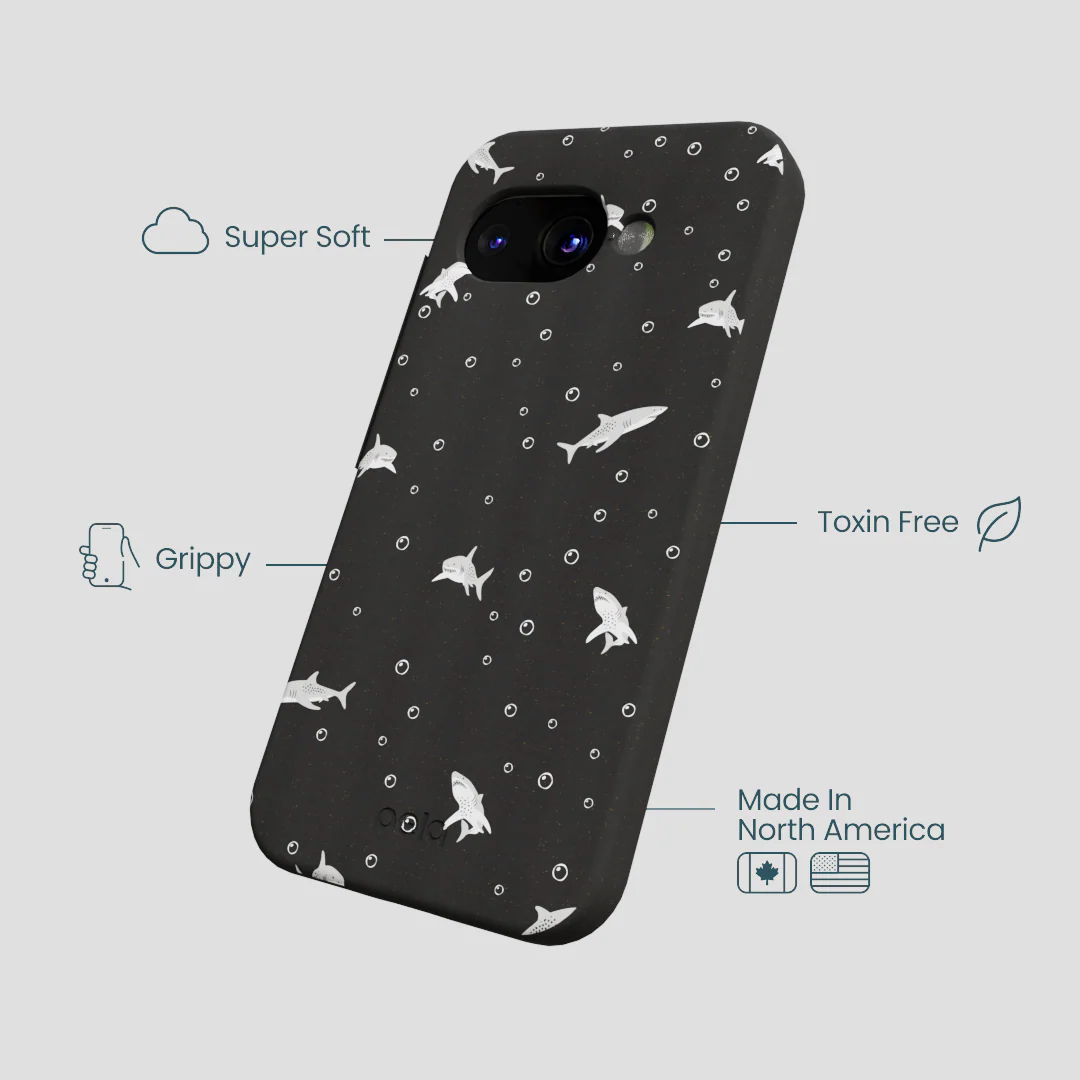 Black Lil Sharks Google Pixel 9a Case - Image 3