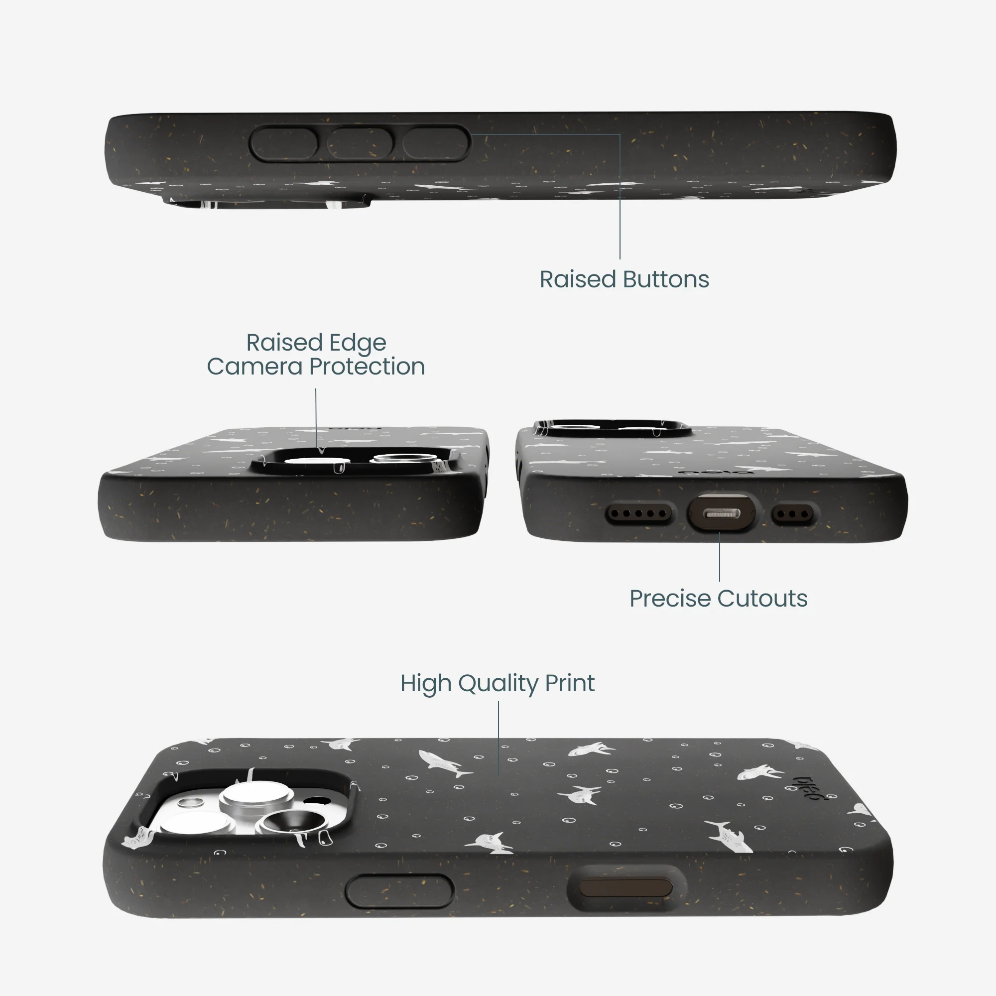 Black Lil Sharks iPhone 16 Pro Max Case - Image 3