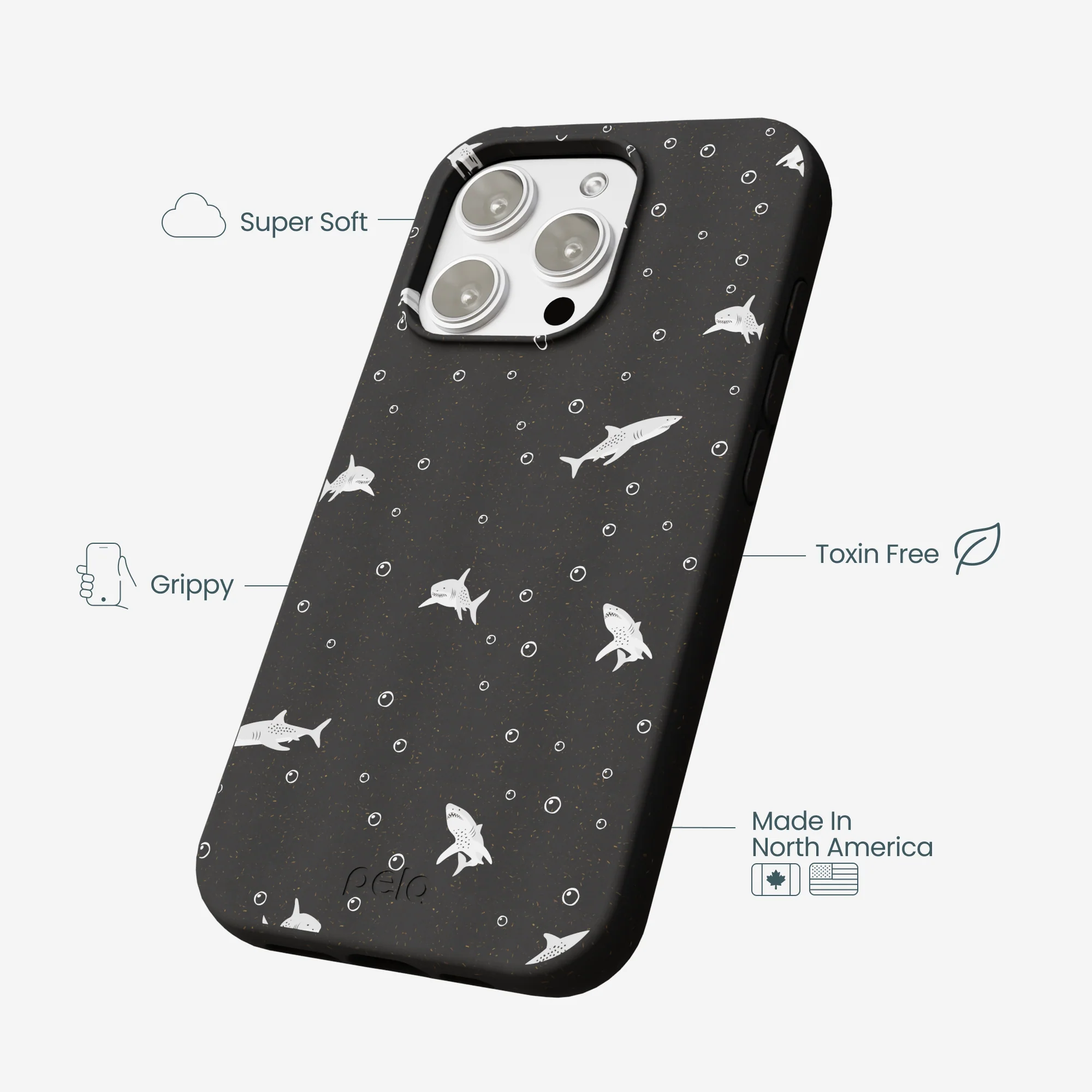Black Lil Sharks iPhone 16 Pro Max Case - Image 4