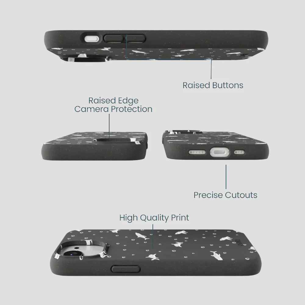 Black Lil Sharks iPhone 16e/17e Case - Image 3