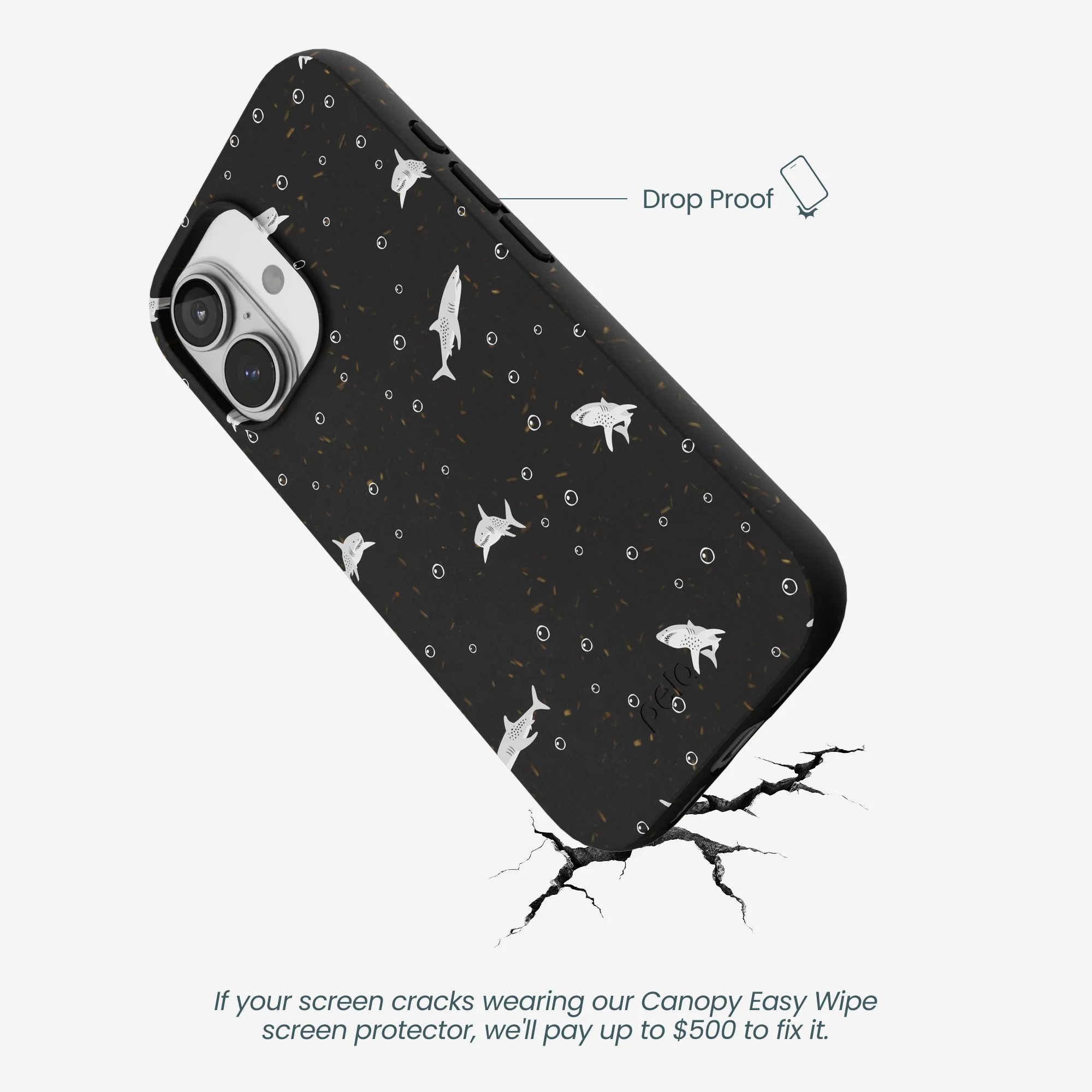 Black Lil Sharks iPhone 17 Case - Image 5