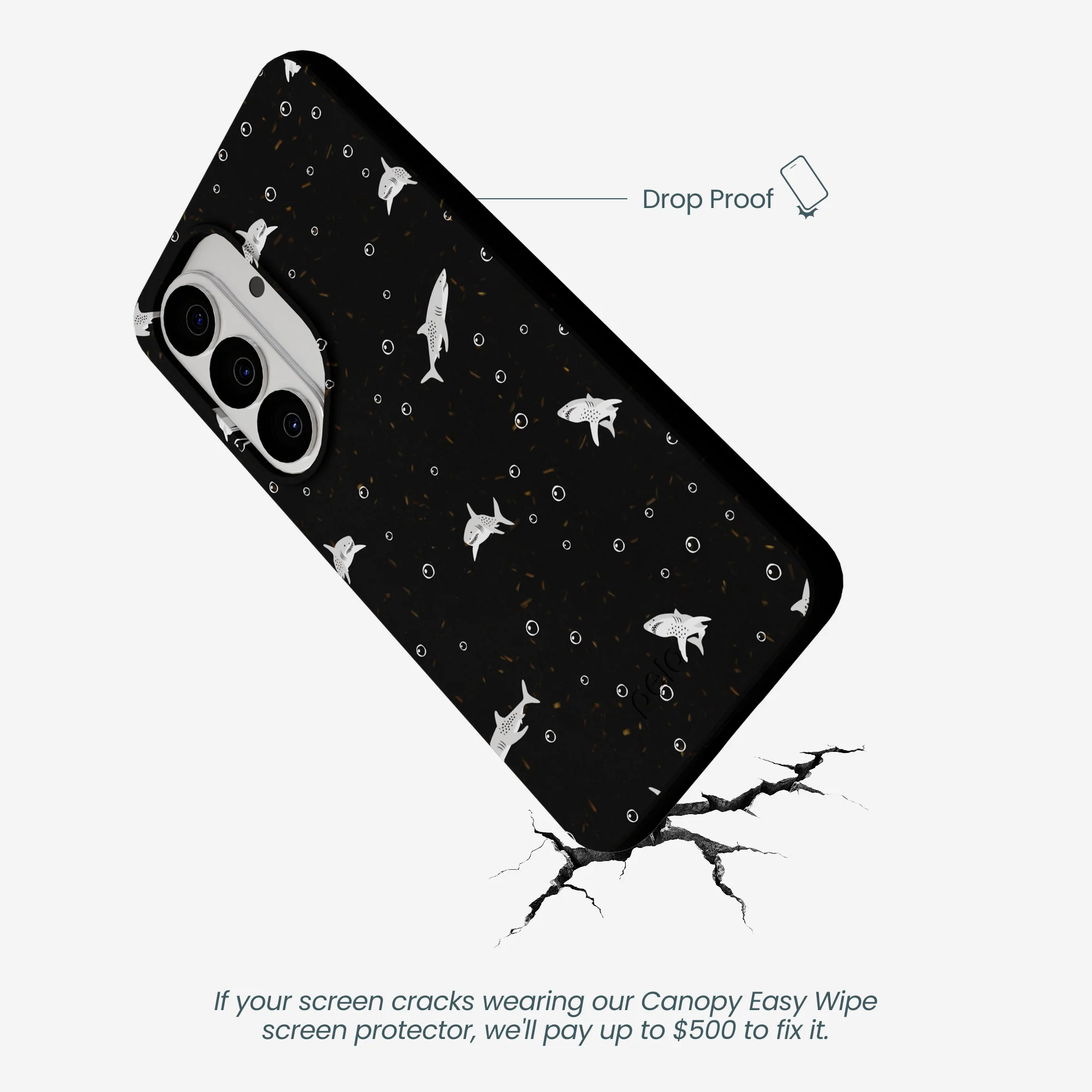 Black Lil Sharks Samsung Galaxy S26 Case - Image 4
