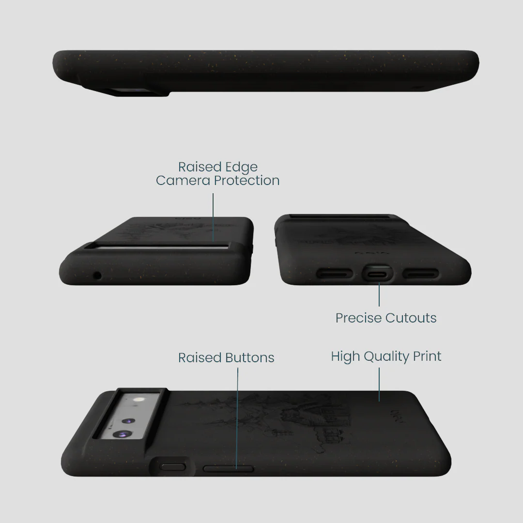 Black Lone Cabin Google Pixel 6 Case - Image 3