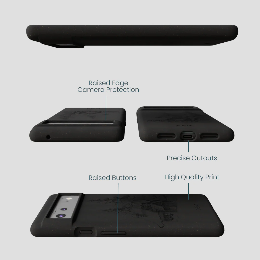 Black Lone Cabin Google Pixel 6a Case - Image 3