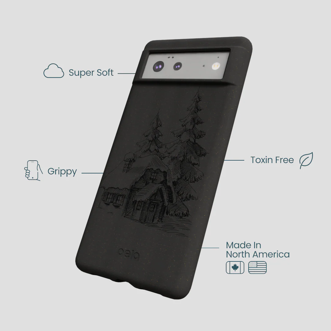 Black Lone Cabin Google Pixel 6a Case - Image 4