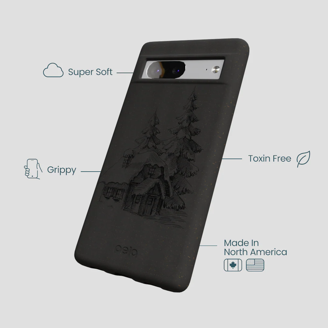 Black Lone Cabin Google Pixel 7 Case - Image 4