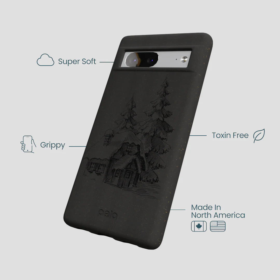 Black Lone Cabin Google Pixel 7a Case - Image 4
