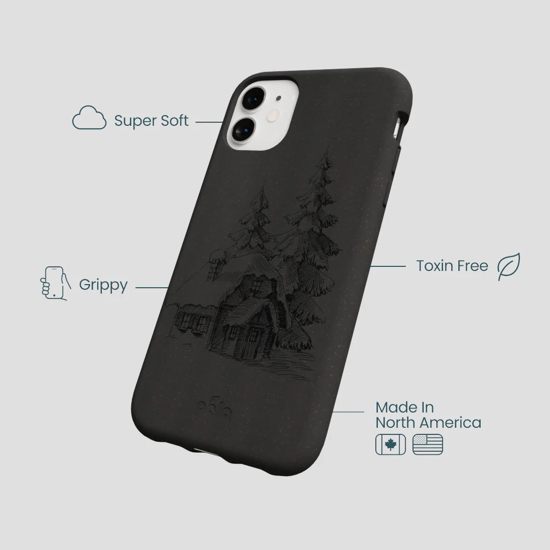Black Lone Cabin iPhone 11 Case - Image 4