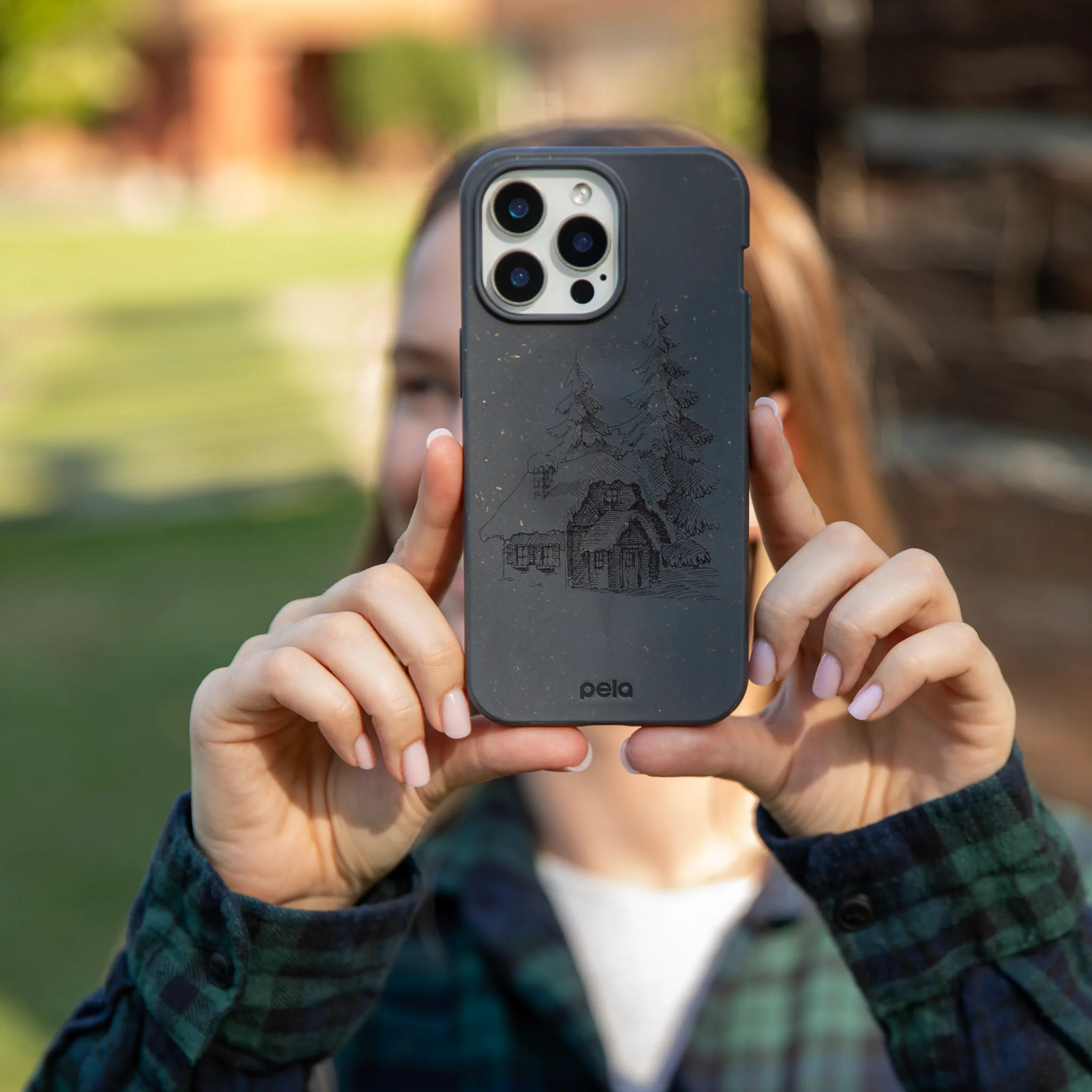 Black Lone Cabin iPhone 12/ iPhone 12 Pro Case - Image 2