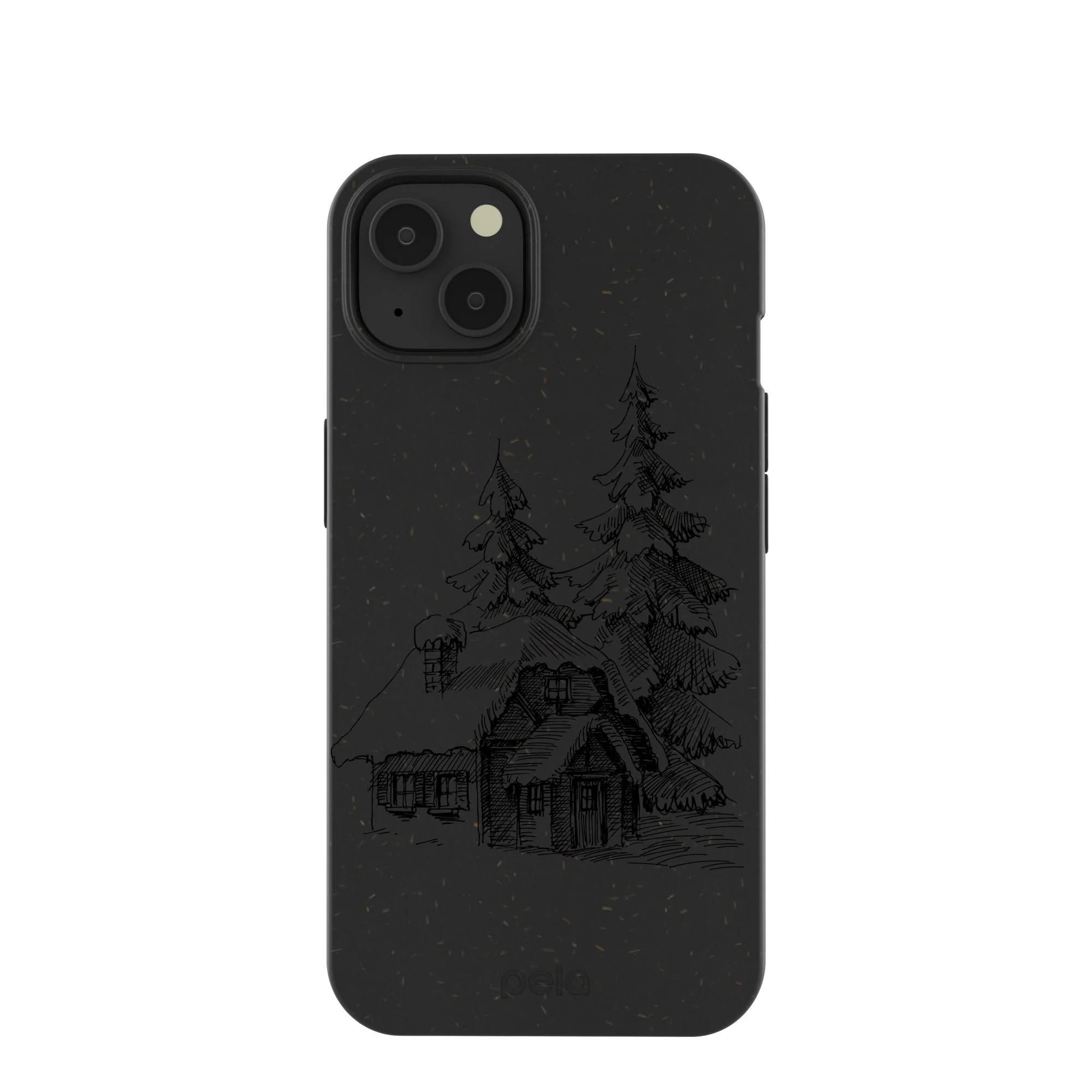 Black Lone Cabin iPhone 13 Case