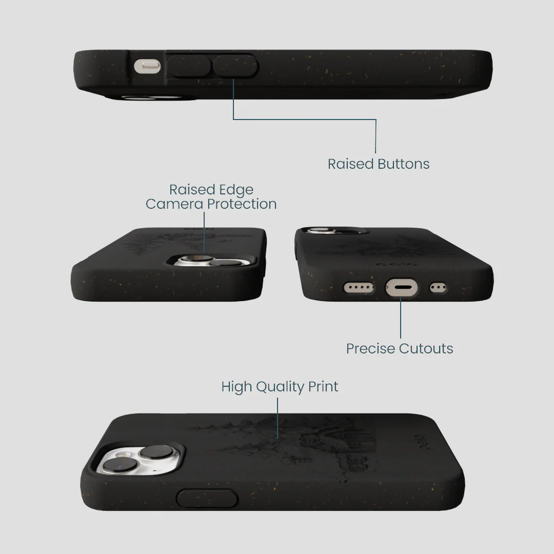 Black Lone Cabin iPhone 13 Case - Image 3