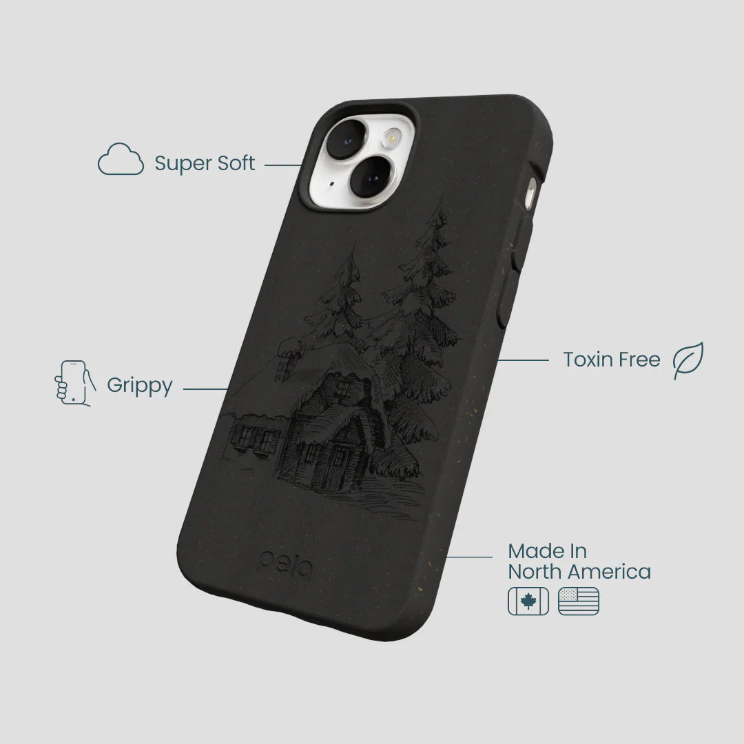 Black Lone Cabin iPhone 13 Case - Image 4