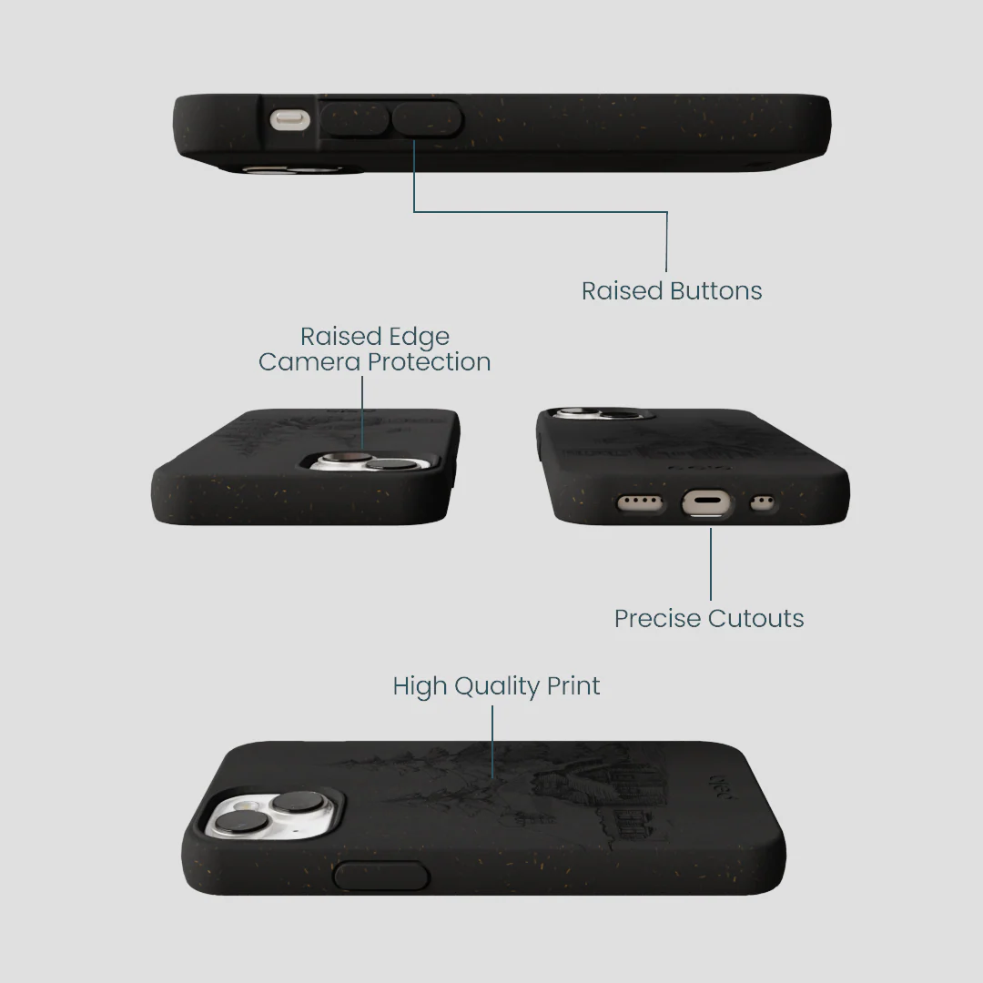 Black Lone Cabin iPhone 13 Mini Case - Image 3