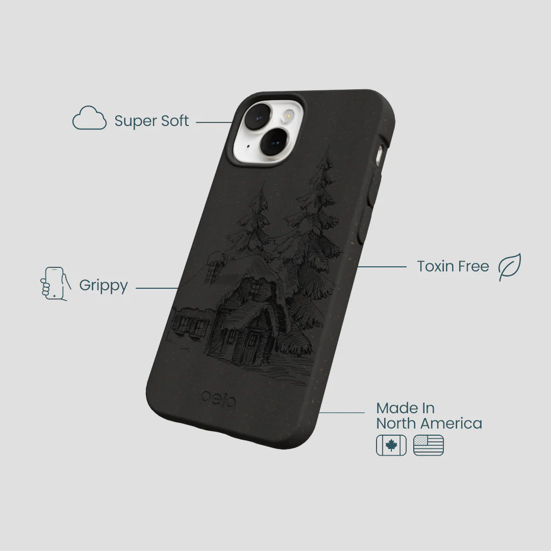 Black Lone Cabin iPhone 13 Mini Case - Image 4