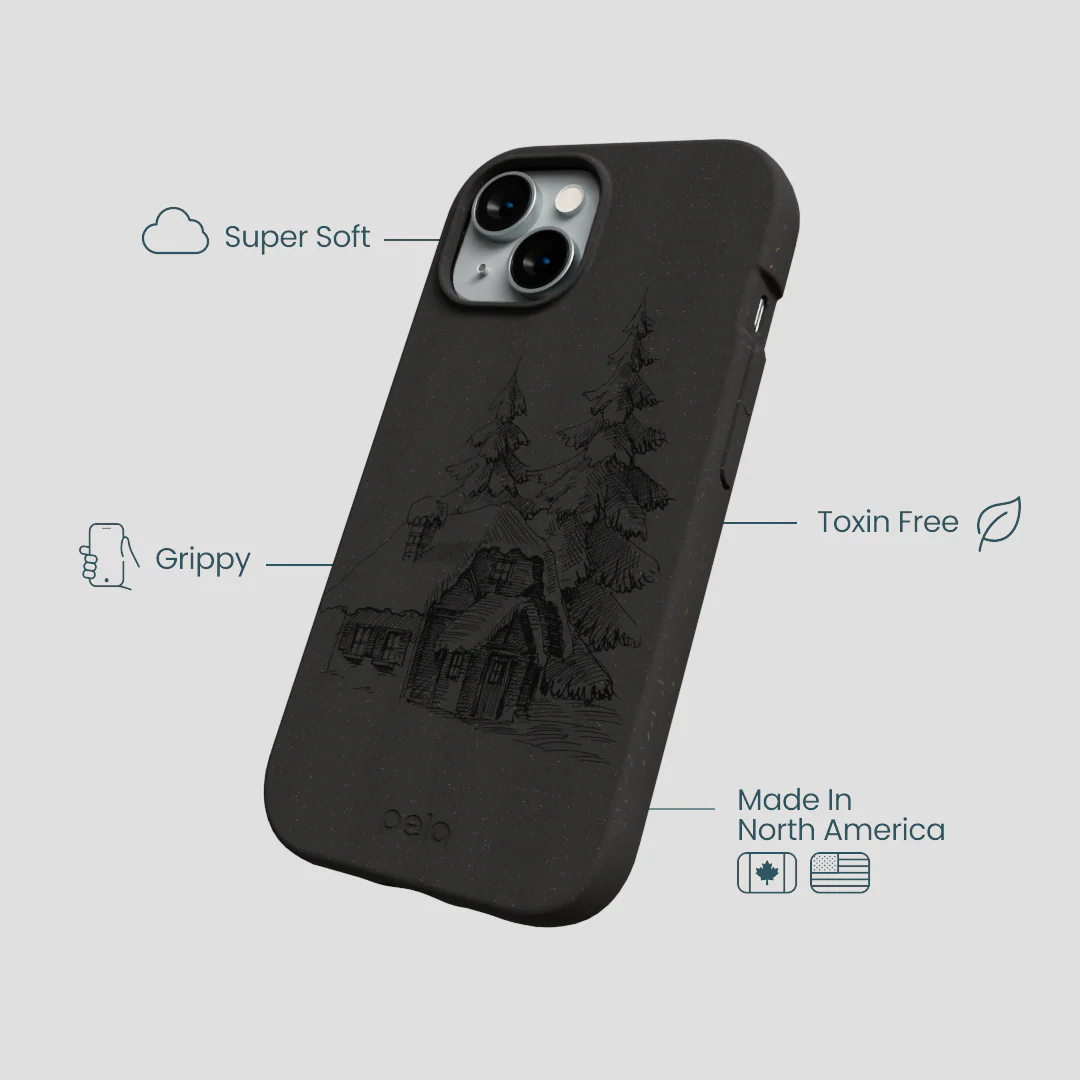 Black Lone Cabin iPhone 14 Case - Image 4
