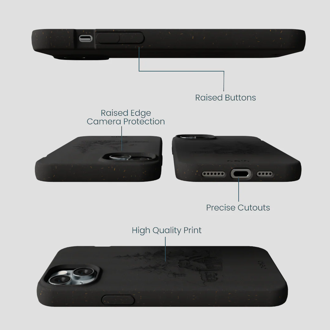 Black Lone Cabin iPhone 14 Plus Case - Image 3