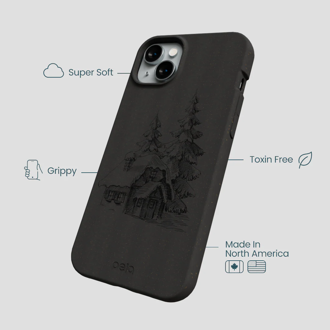Black Lone Cabin iPhone 15 Plus Case - Image 4