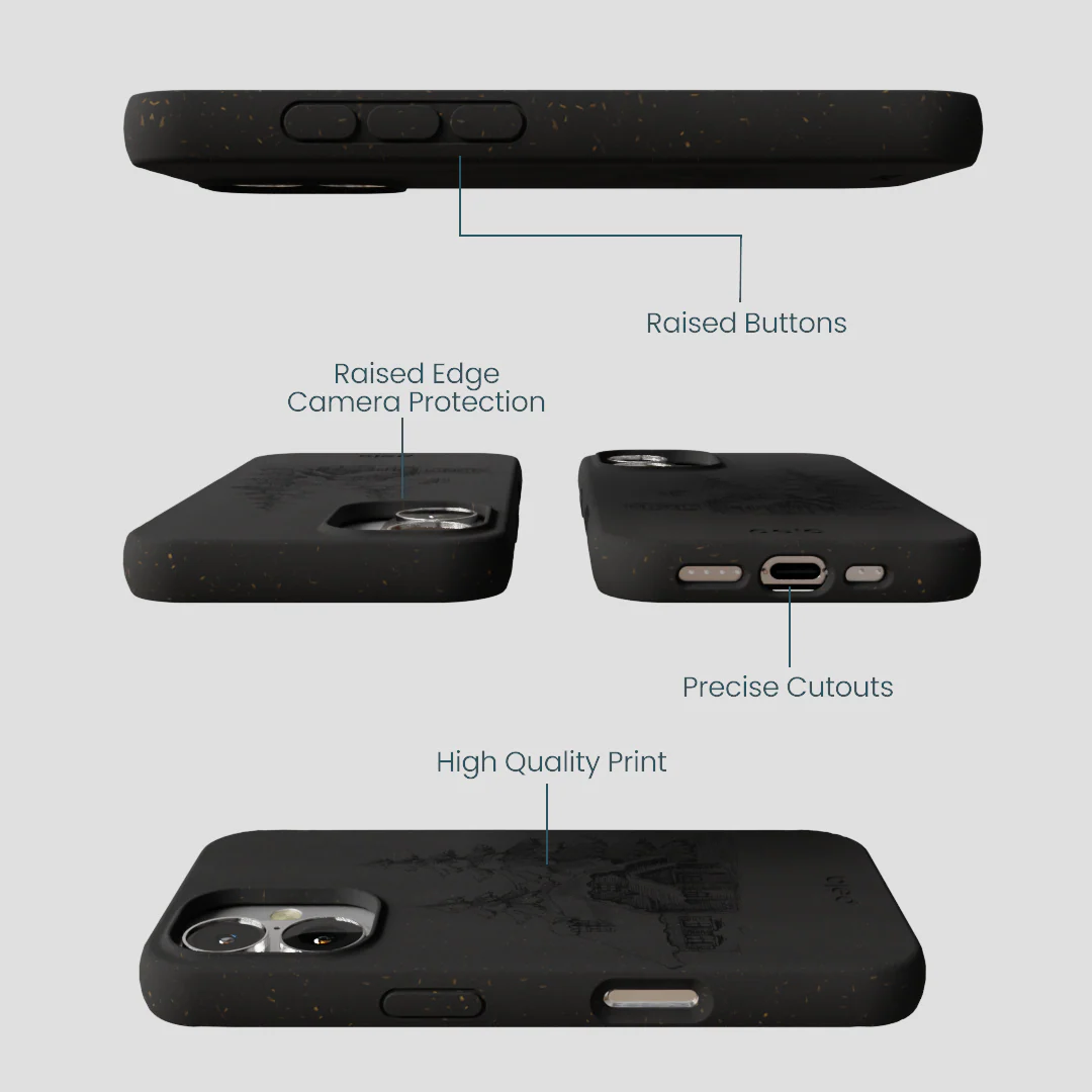 Black Lone Cabin iPhone 16 Case - Image 3