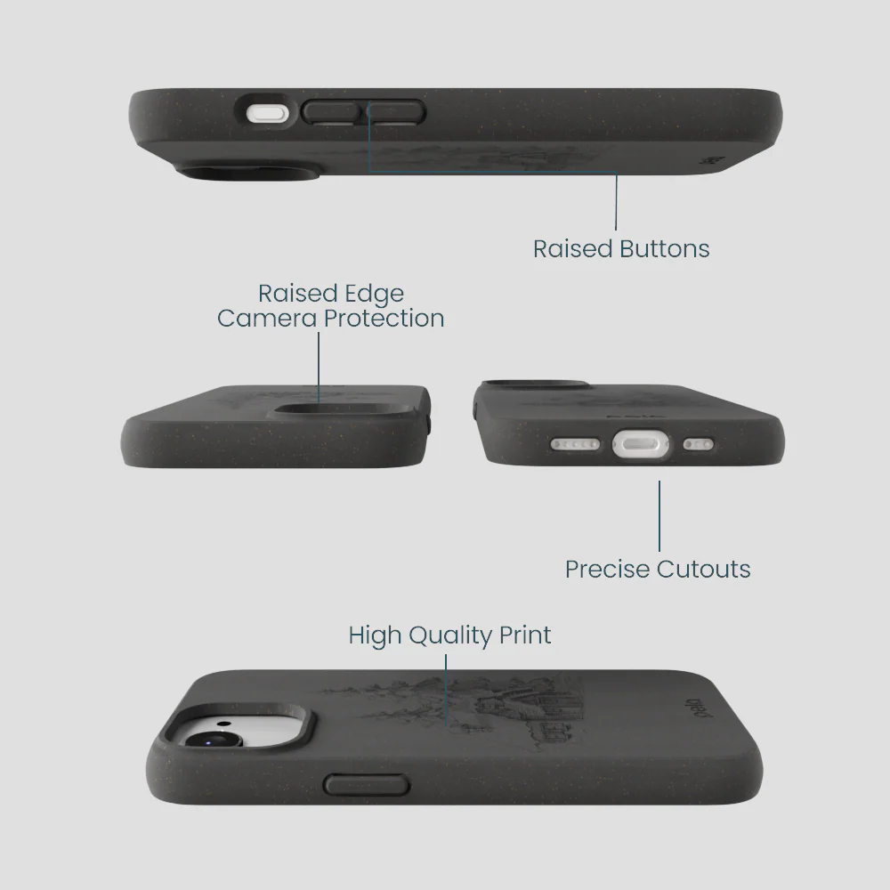 Black Lone Cabin iPhone 16e/17e Case - Image 3