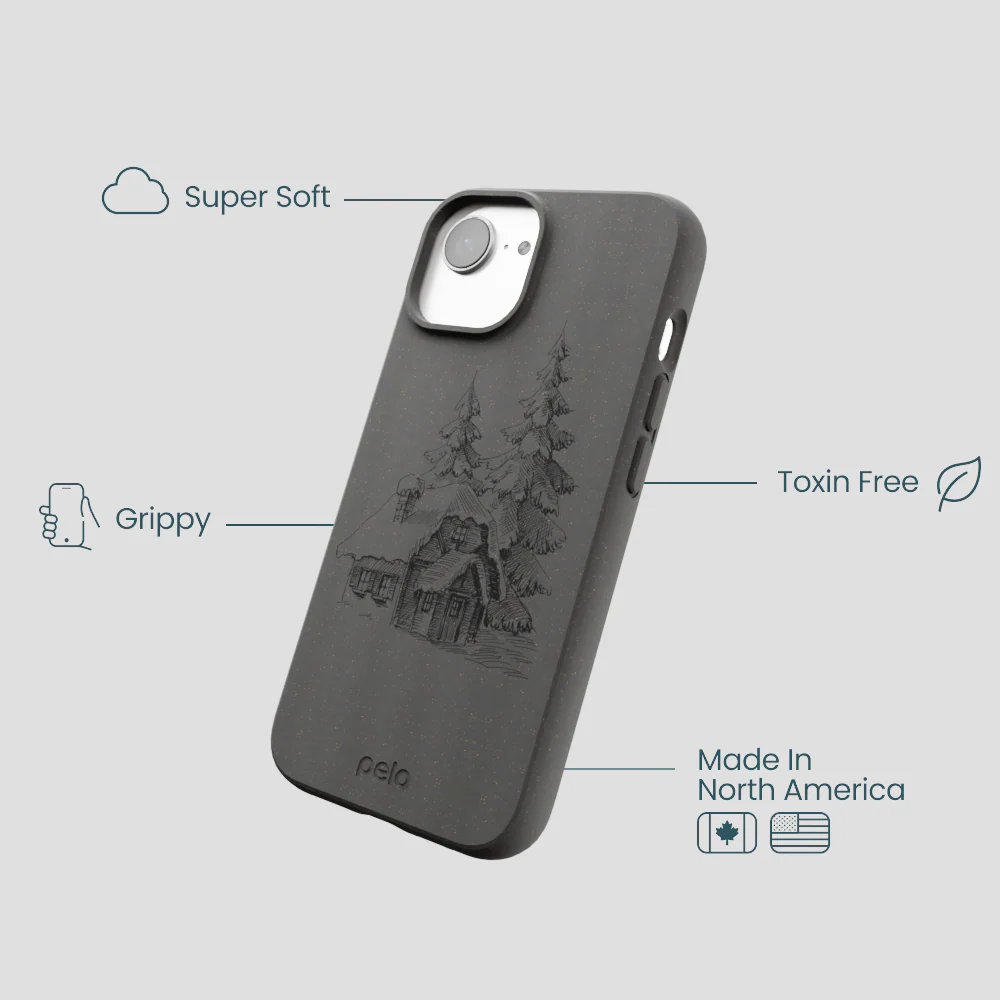 Black Lone Cabin iPhone 16e/17e Case - Image 4