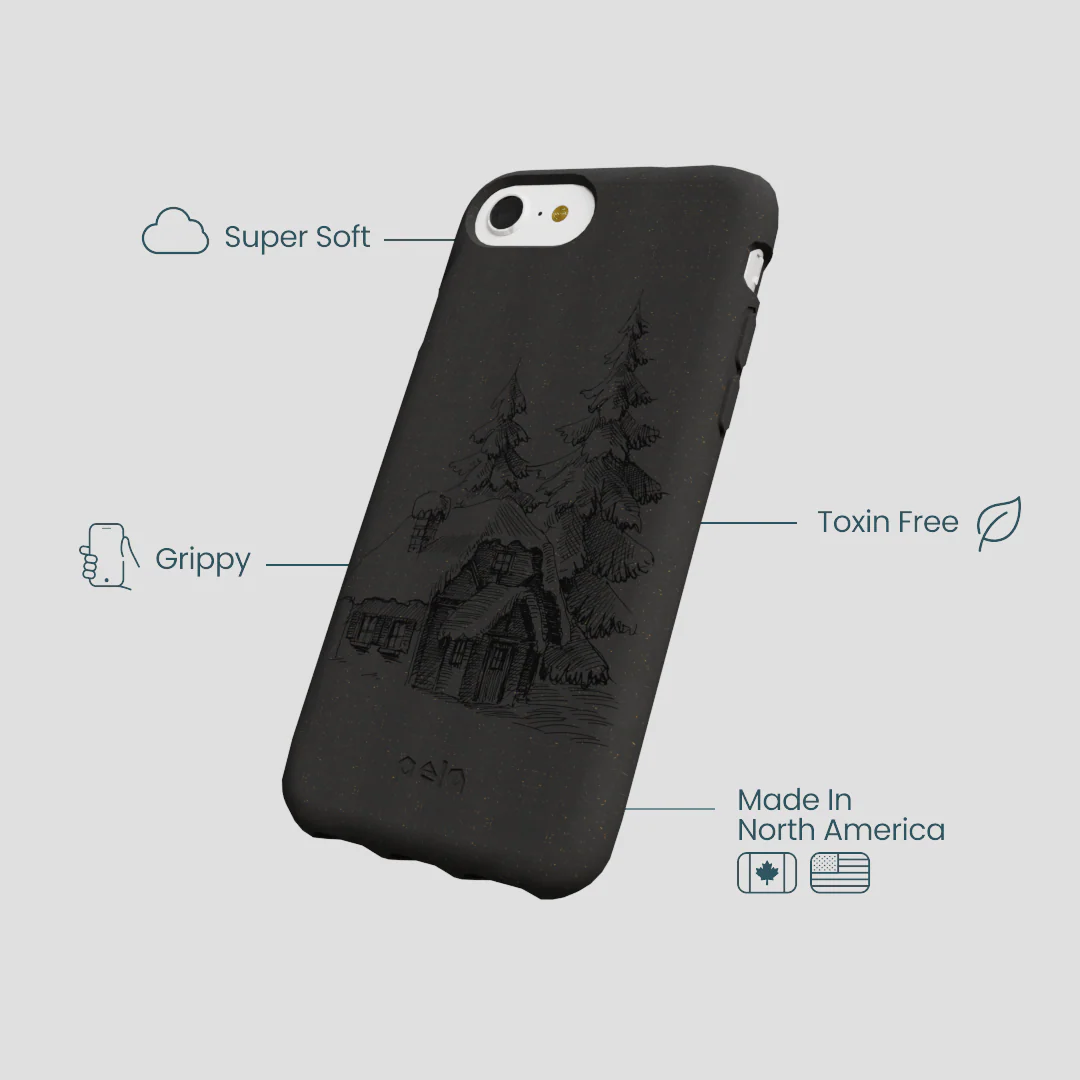Black Lone Cabin iPhone 6/6s/7/8/SE Case - Image 4