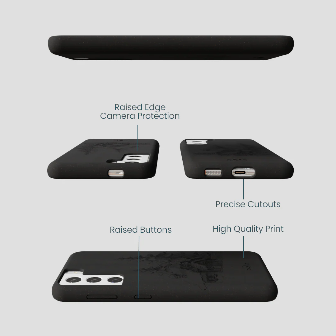 Black Lone Cabin Samsung Galaxy S21 Case - Image 3