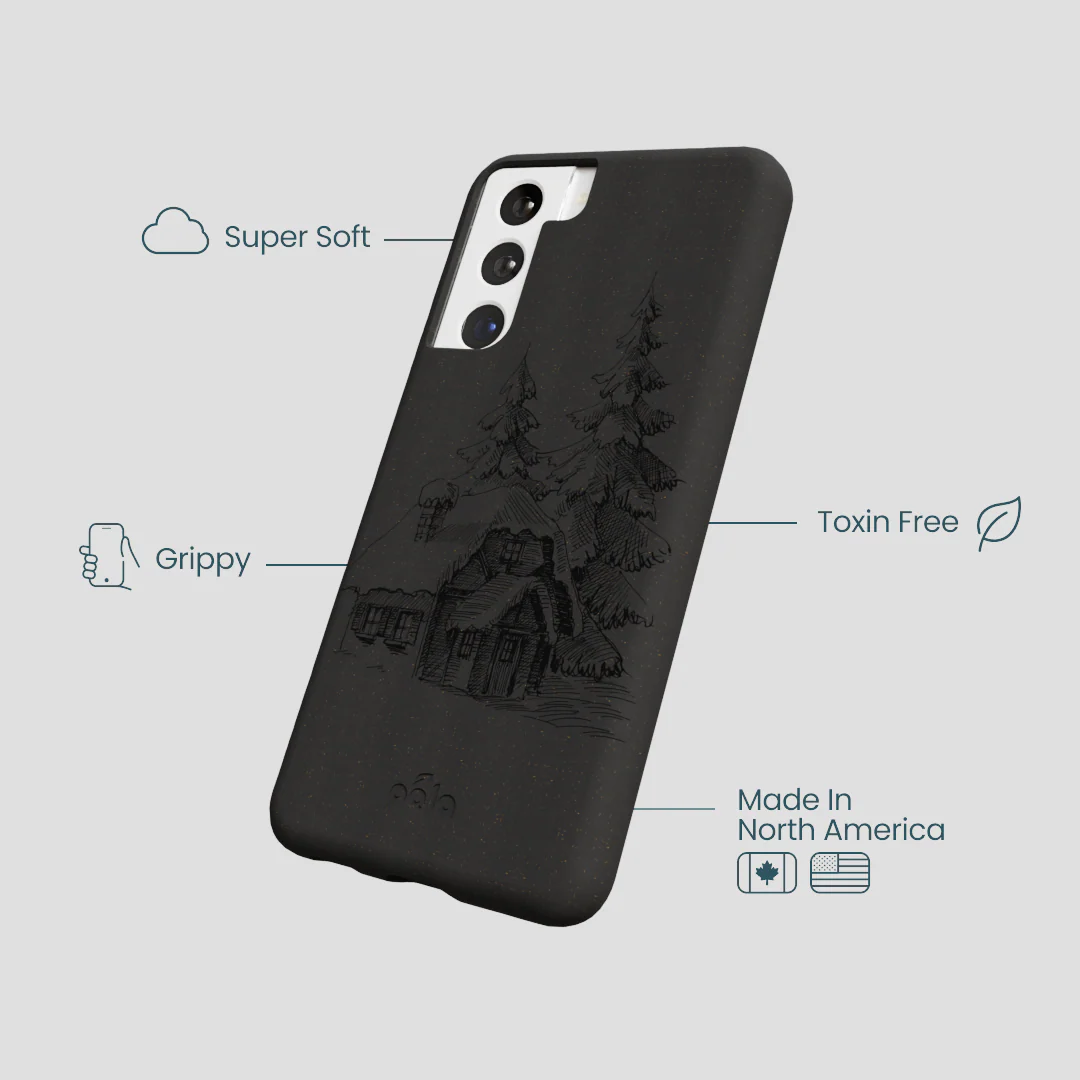 Black Lone Cabin Samsung Galaxy S22 Case - Image 4