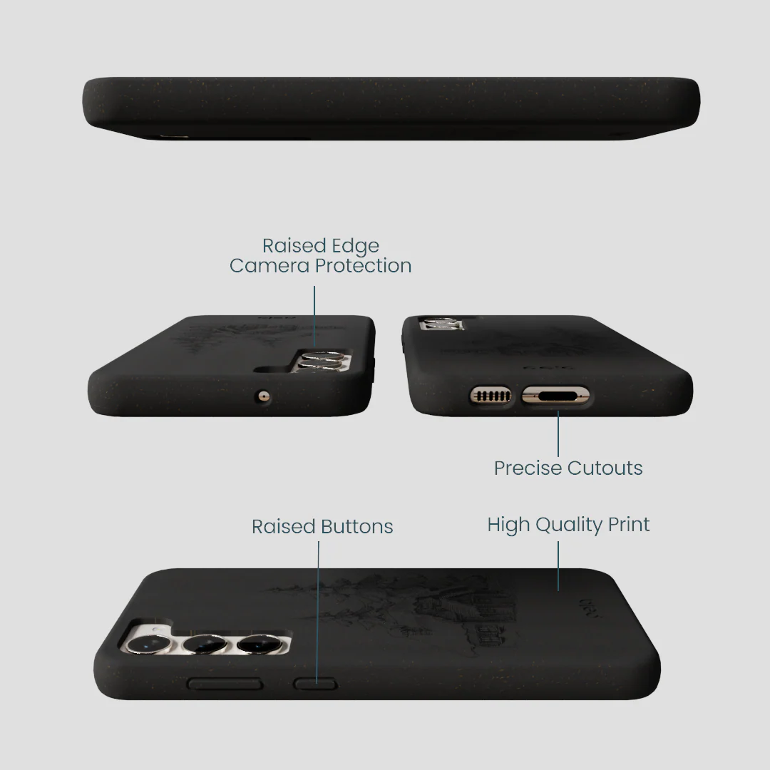 Black Lone Cabin Samsung Galaxy S23+(Plus) Case - Image 3